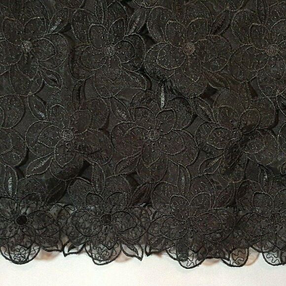 Black Floral Lace Pencil Straight Skirt Sz L Adiva - Picture 3 of 3